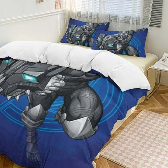Black Panther 3-Piece Bedding Set Warm And Comfortable Soft Duvet Cover Bed Set with 1 Duvet Cover And 2 Pillowcases for Bedroom