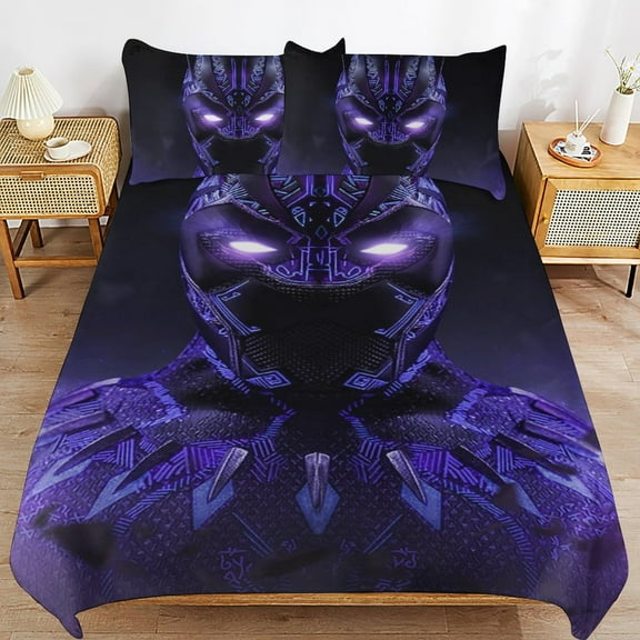 Black Panther 3-piece Bedding Set Twin Size,Kids Bedding Include Bed Duvet Cover and Pillowcases for Girls Boys Women Men