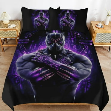 Black Panther 3-piece Bedding Set Twin Size,Kids Bedding Include Bed Duvet Cover and Pillowcases for Girls Boys Women Men