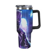 Black Panther 40 Oz Tumbler with Handle And Straw, Stainless Steel Double Wall Vacuum Insulated Coffee Cup Travel Mug Gifts for Women & Men