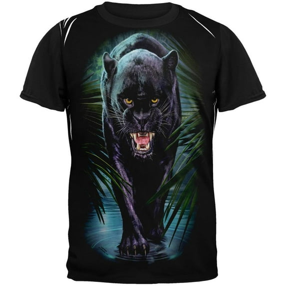 Black Panther Adult Black Back T-Shirt - Small