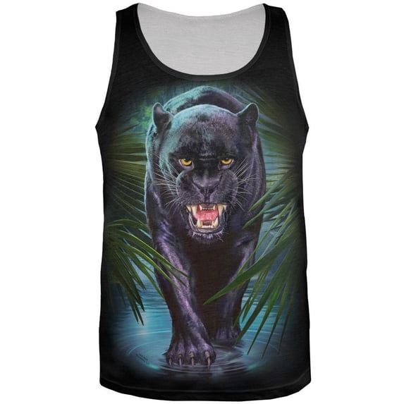 Black Panther All Over Adult Tank Top - X-Large
