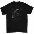 thumbnail image 1 of Black Panther Animal Face T-Shirt Wild Jungle Animal Exotic Cat Tee, 1 of 2