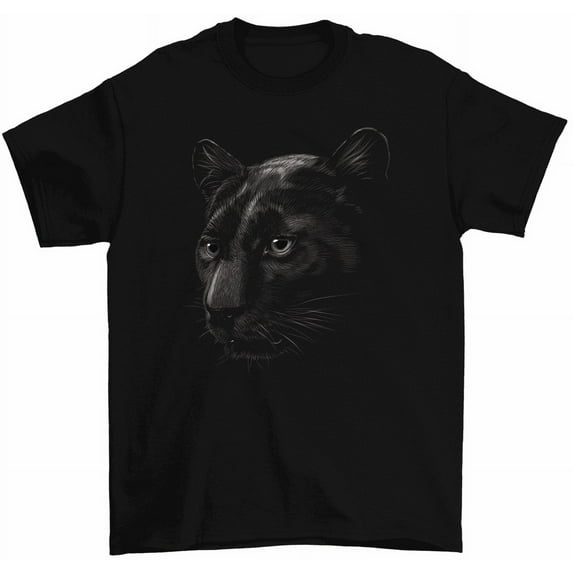 Black Panther Animal Face T-Shirt Wild Jungle Animal Exotic Cat Tee