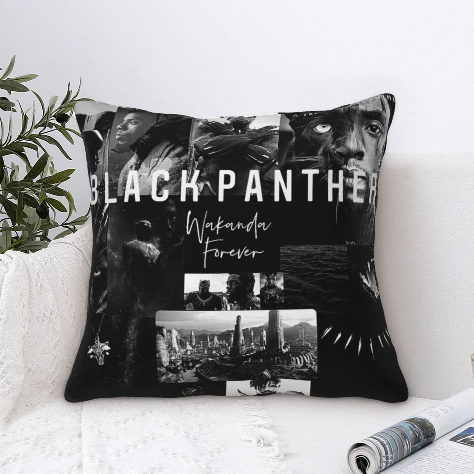 Black Panther Anime Pillow Covers Decorative Plush Pillowcases Covers