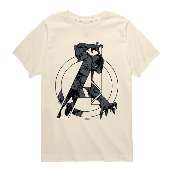 Black Panther - Avengers Logo Boys' Short Sleeve Graphic T-Shirt