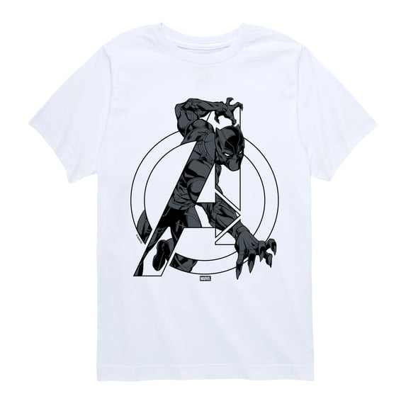 Black Panther - Avengers Logo Boys' Short Sleeve Graphic T-Shirt