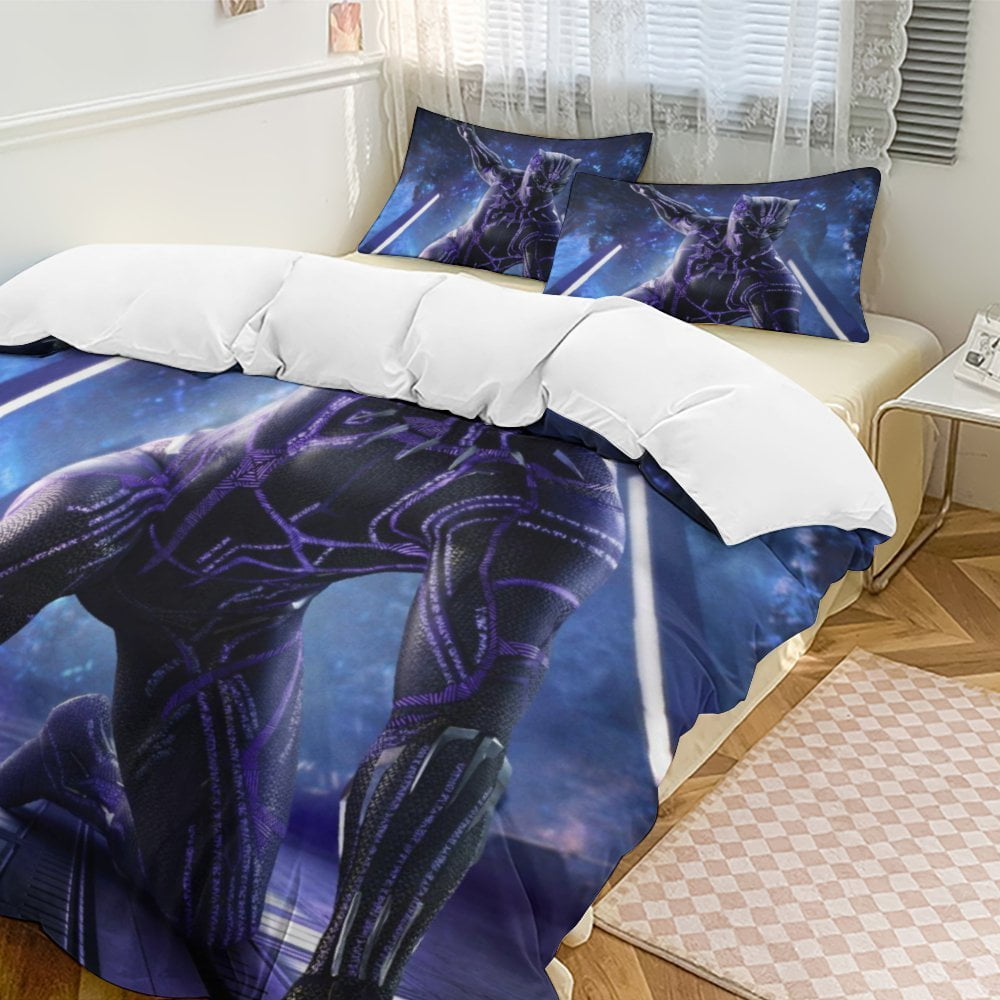 Black Panther Bedding Comforter Sets, 3Piece Bedding Set Soft Warm Bed