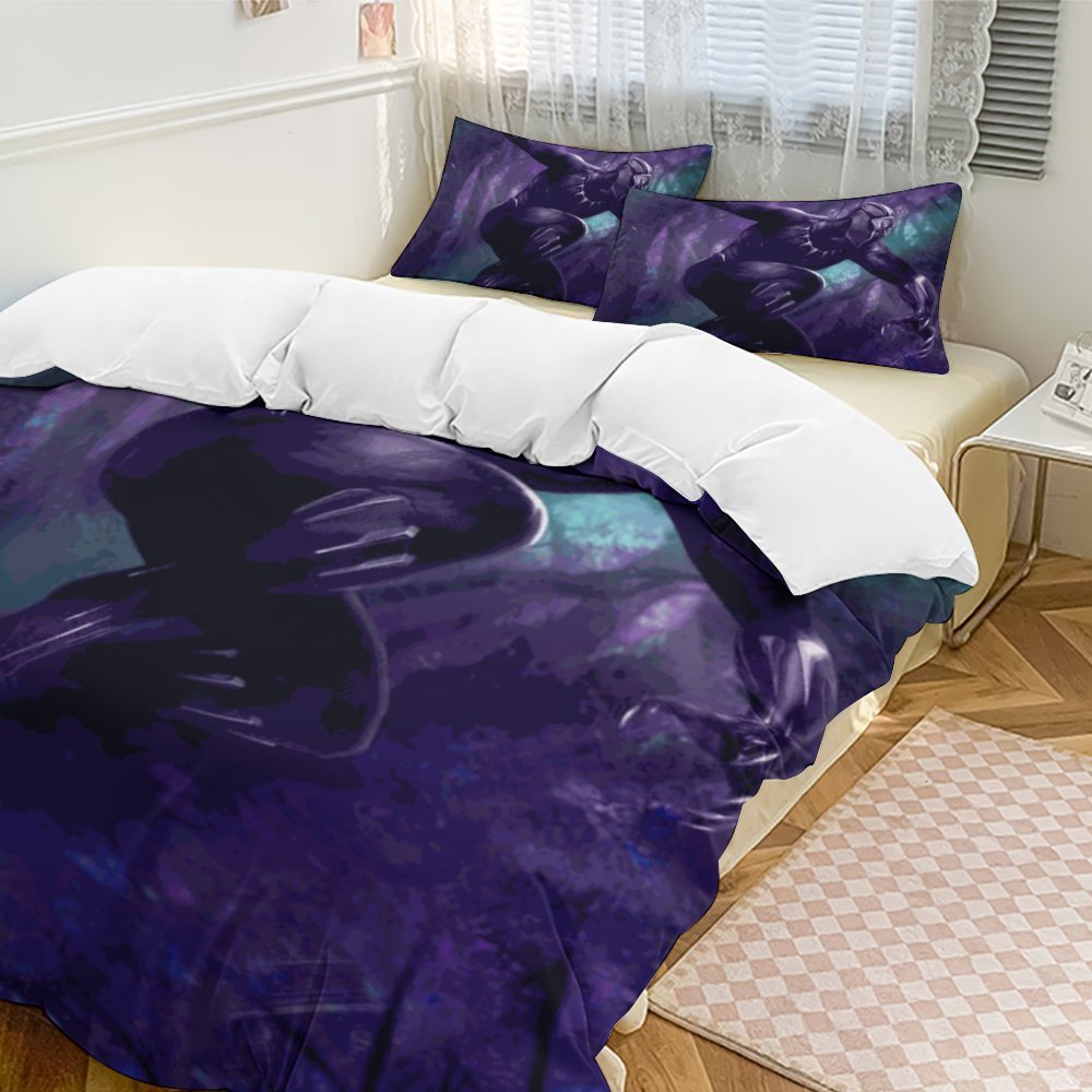 Black Panther Bedding Comforter Sets, 3Piece Bedding Set Soft Warm Bed
