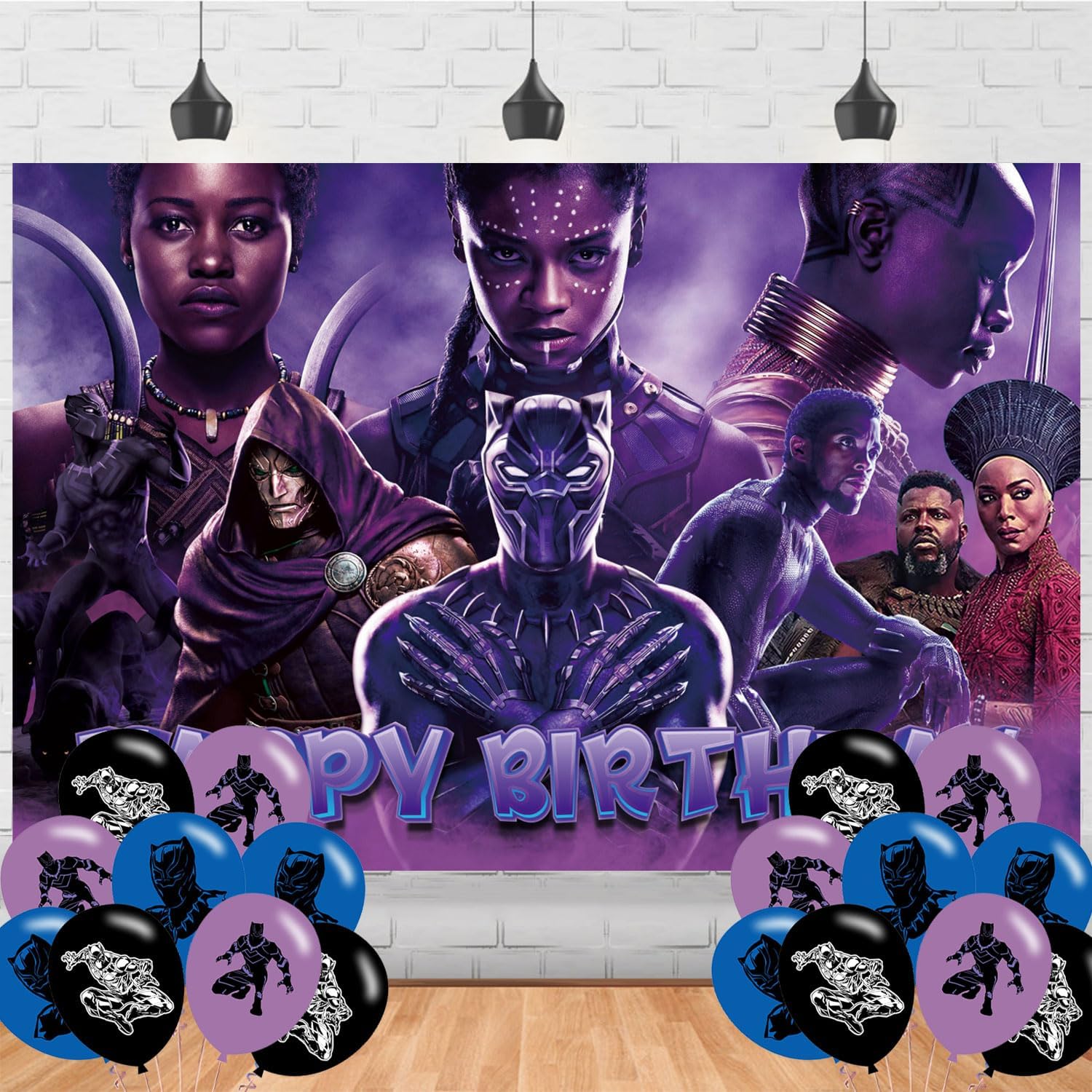Black Panther Birthday Backdrop, Black Panther Banner Poster for Black ...