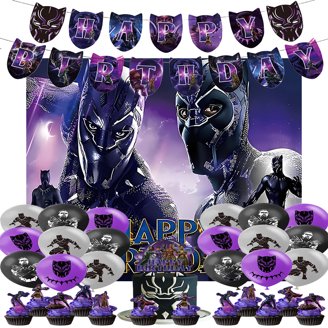 Décoration Fête Black Panther - Anniversaire, Assiettes, Ballons, Bannière, Papier, Neuf