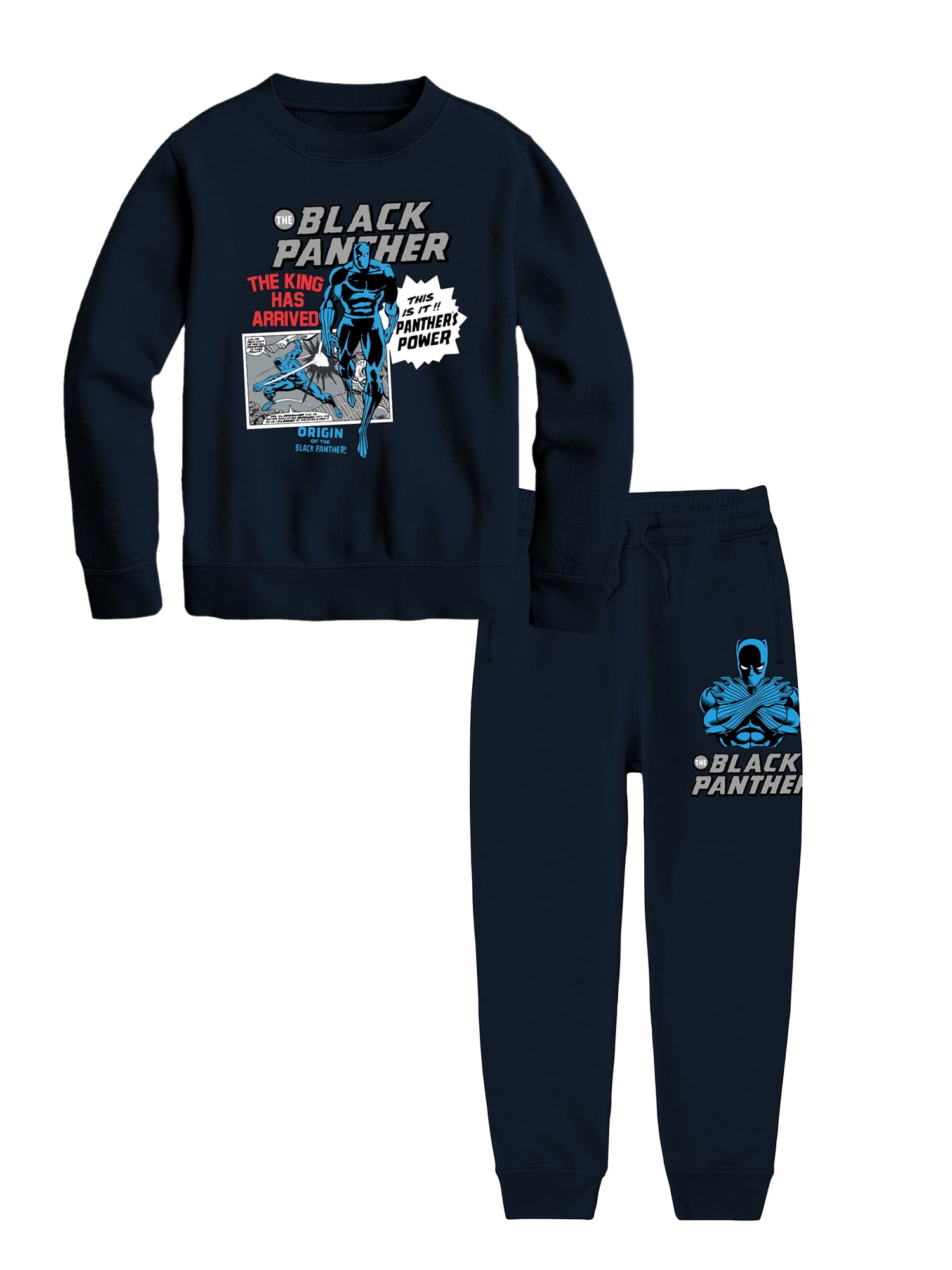 Black Panther Boys Classic Comic Graphic Hoodie & Jogger Outfit Set, 2-Piece, Sizes XS-XL