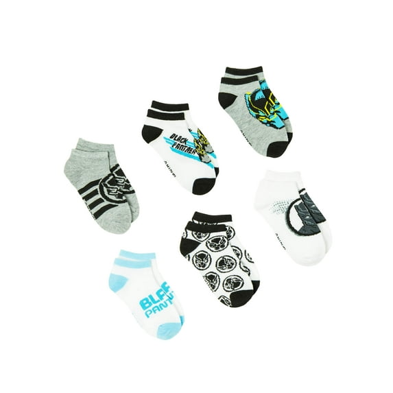 Black Panther Boys No Show Socks, 6 Pack