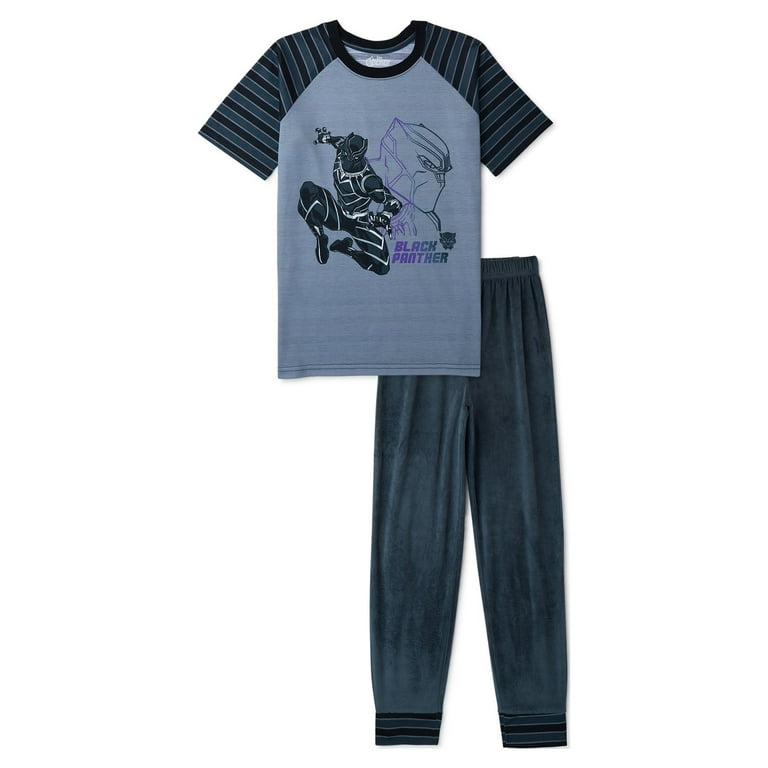 Black Panther Boys Short Sleeve Pajamas Set Sizes 4 12