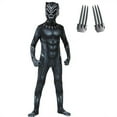 thumbnail image 1 of Black-Panther Custom Boys Hero Black Bodysuit Halloween Cosplay Spandex Jumpsuit with Mask, 1 of 6