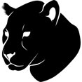 thumbnail image 1 of Black Panther Face Decal Sticker | 5.5-Inches | Black Vinyl Decal, 1 of 1