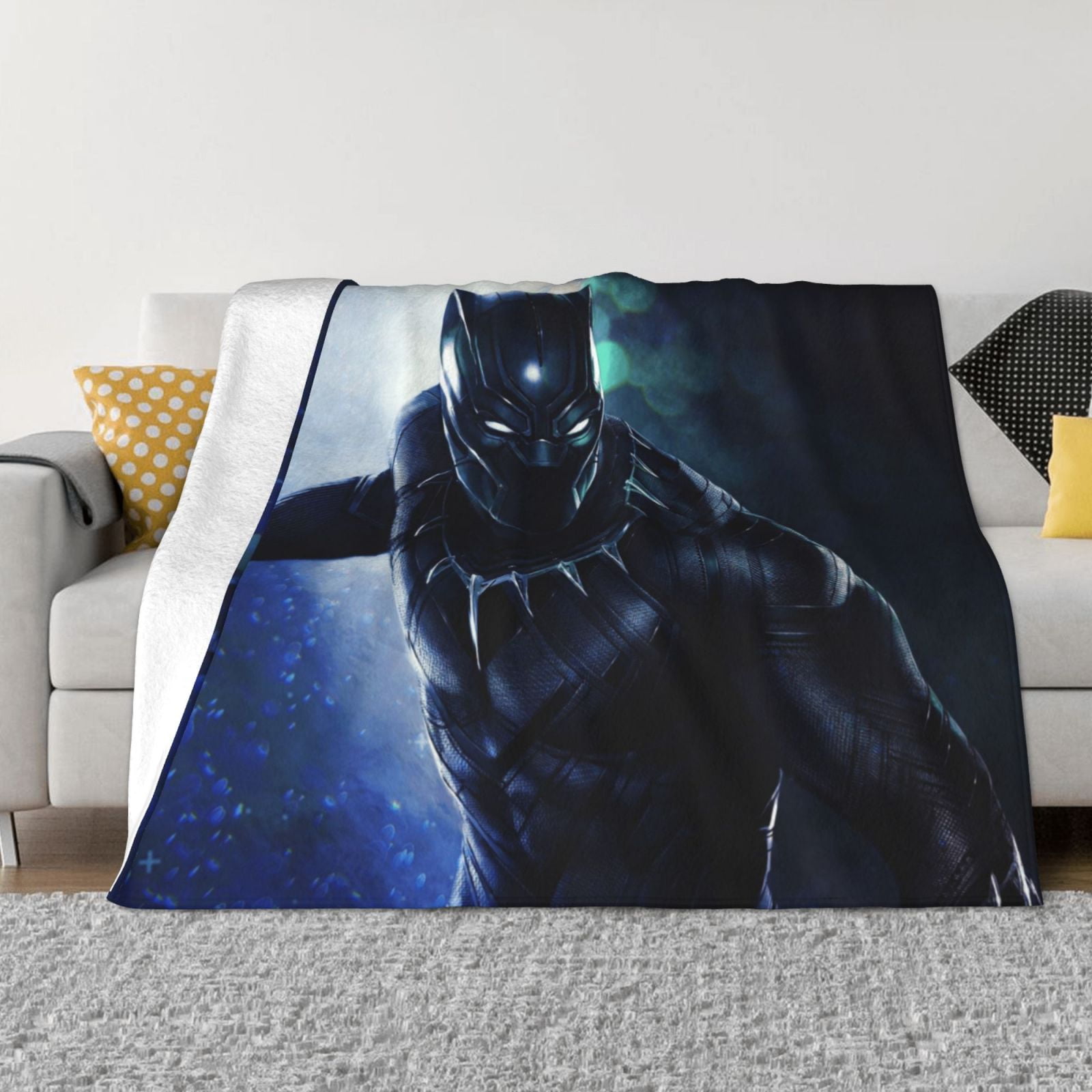 Black Panther Fleece Throw Blanket For Couch Or Bed Plush Cozy Fuzzy Blanket 60"X50", Super