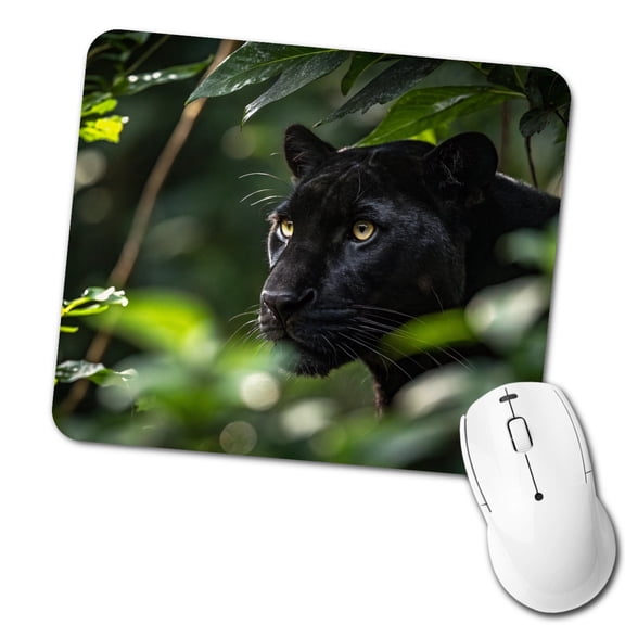 Black Panther Jungle Wildlife Mouse Pad Low Profile Gaming Mat