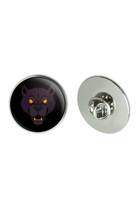 Black Panther Leopard Jaguar Face Tribal Metal 1.1" Tie Tack Hat Lapel Pin Pinback