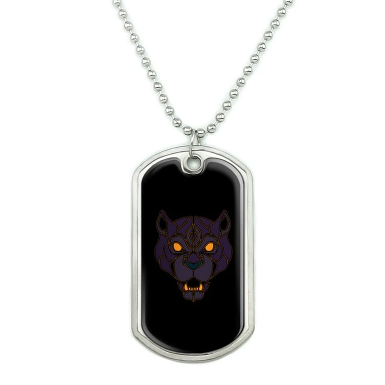 Black panther dog tag top
