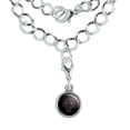 thumbnail image 1 of Black Panther Leopard Jaguar Face Tribal Silver Plated Bracelet with Antiqued Charm, 1 of 4