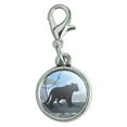 thumbnail image 1 of Black Panther Leopard Jaguar Forest Antiqued Bracelet Pendant Zipper Pull Charm with Lobster Clasp, 1 of 4