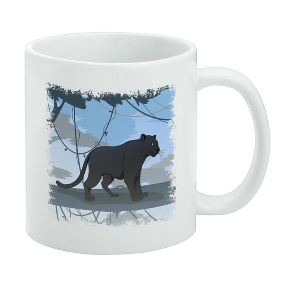 Black Panther Leopard Jaguar Forest White Mug