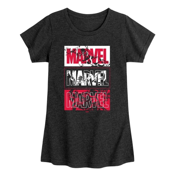 Black Panther - Logos Girls' Fitted Short Sleeve Graphic T-Shirt