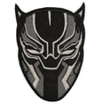 thumbnail image 1 of Black Panther Mask 4 Inches Tall Embroidered Iron On Patch, 1 of 1