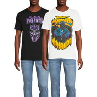 2-Pack Black Panther Mens and Big Mens Artist Series Graphic Tee Deals