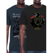 Black Panther Mens Short Sleeve Circle Panther Graphic Tee Bundle, 2-Pack