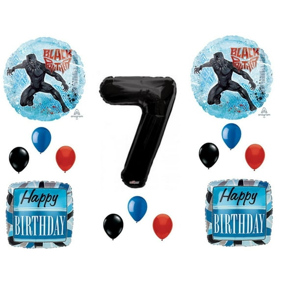 Black Panther Movie 7th Birthday Party Balloons Decorations Supplies