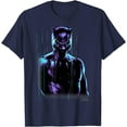 thumbnail image 1 of Black Panther Neon Graphic DTG Print Unisex T-Shirt,Navy Color,Size YS, 1 of 5