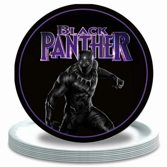Black Panther Birthday Decorations Plates Party Supplies Tableware Disposable Dinnerware