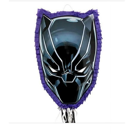 Black Panther Pull String Piñata, Party Supplies, 2 lbs. Capacity, 15” W x 3” D x 22” H