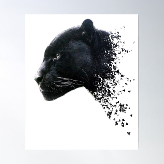 Black Panther Shattered Fierce Attack Poster Wall Art, Modern Wall Decor For Living Room Bedroom, 12x18 UNFRAMED