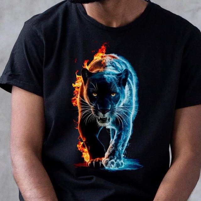 Black Panther, Spectral Panther Gift, Cat Tshirt, Flaming Panther, Fire