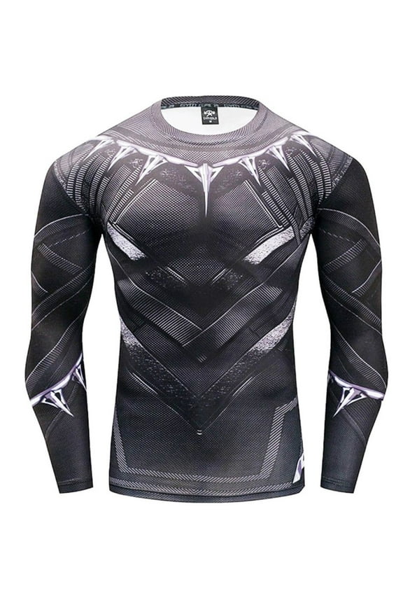 Black Panther Superhero Themed Fitted Men's Top Shirt Size XL