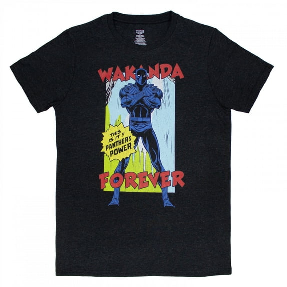 Black Panther Vintage Wakanda Forever T-Shirt-Large