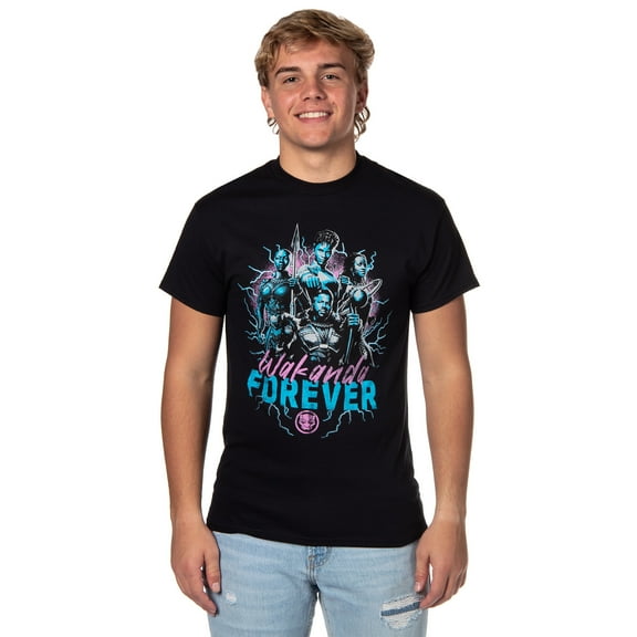 Black Panther Wakanda Forever Men's Shuri Okoye M'Baku Nakia Electric Vibe T-Shirt