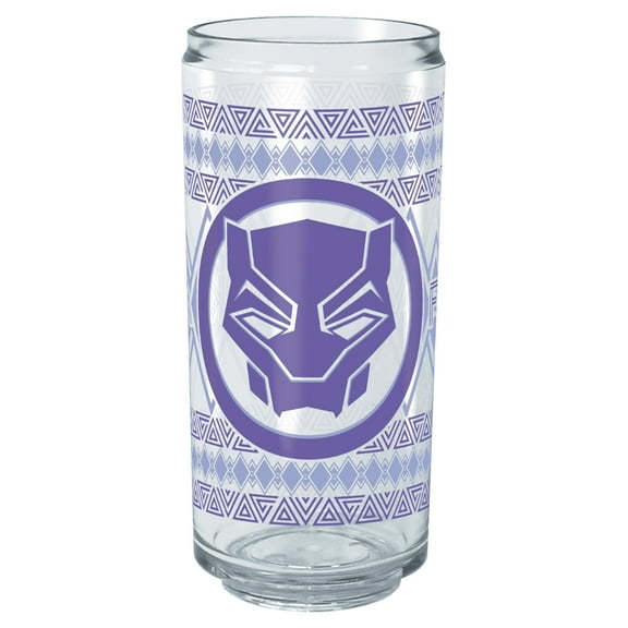 Black Panther: Wakanda Forever Purple Logo Tritan Can Shaped Cup Clear 16 oz.