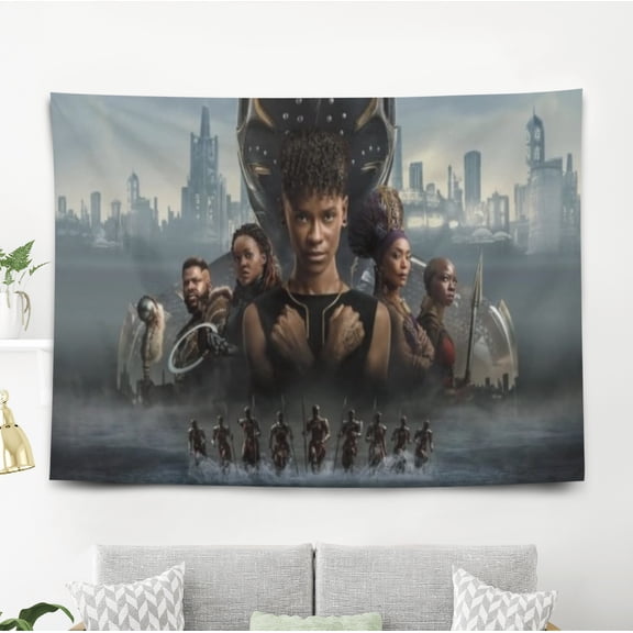 Black Panther Wakanda Forever Tapestry Gift Wall Hanging Backdrop for Room Bedroom Girls Fans Background Banner Party Birthday Supplies Decor