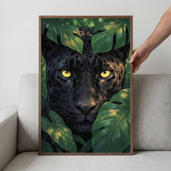 Black Panther Wall Art For Room Jungle Animal Nursery Decor Tropical Rainforest Unframed Paper Print