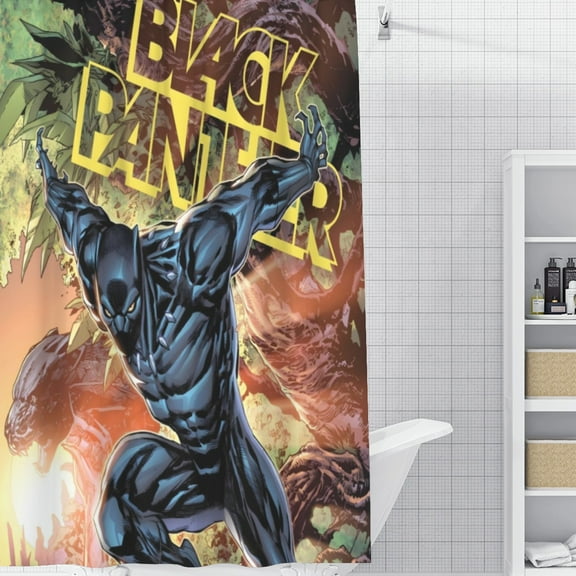 Black Panther-theme Bathroom Shower Curtain Home Decor,Bath Curtains Durable Waterproof Bath Curtain , Adluts Girls Boys Bathroom Decor House Gifts 71x71inch180cmX180cm)