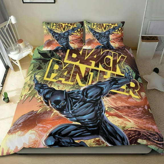 Black Panther-themed Bed Sheet Set Three Piece Set Comfortable And Skin Friendly Unique Design Home Decor Gifts For Family Friends fans54''x79''135*200cm