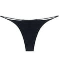 thumbnail image 1 of Black Panties for Women Double Strap Thong Low Waist Double Cotton T Shape Panties, 1 of 2