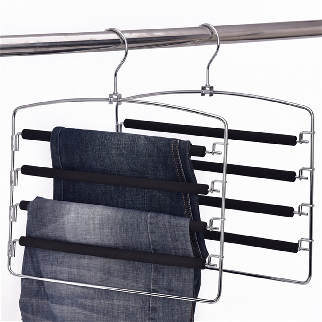 Black Pants Hangers Non Slip Happon 2 Pack Space Saving Hanger 5