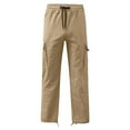thumbnail image 1 of Black Pants Men Stretch Mens Linen Pants Lightweight Casual Pants Straight-Legs Loose Fit Summer Beach Yoga Trousers with Pockets, 1 of 8