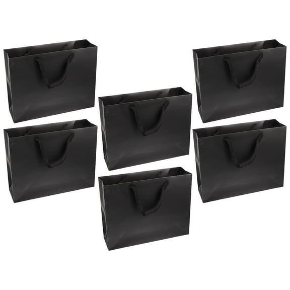 Black Paper Bag Birthday Gift Bags for Kids Shopping Lamination Water Proof 6 Pcs