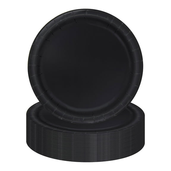 Disposable Paper Plates, 7", Black, 24 Pieces, by Way To Celebrate